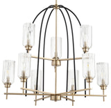Quorum International 607-9 Espy 9 Light 32"W Chandelier - Noir / Aged Brass