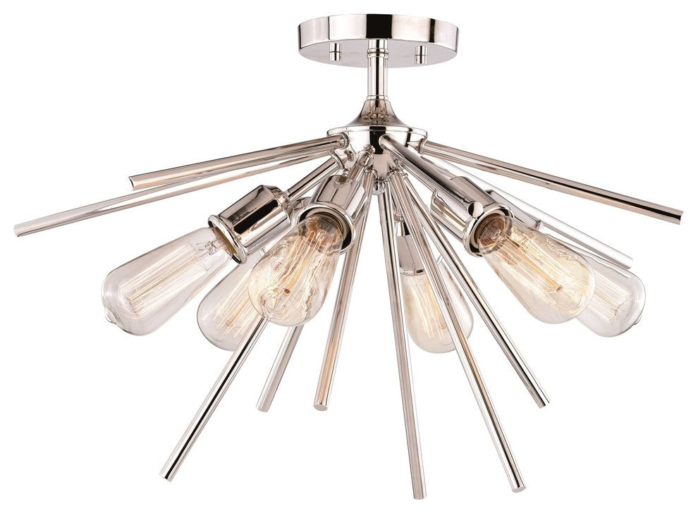 Vaxcel Estelle 24" Semi-Flush Mount, Polished Nickel