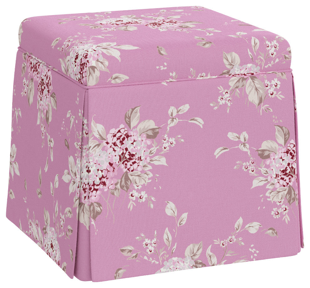 Rachel Ashwell Storage Ottoman, Sc Berry Bloom Hot Pink