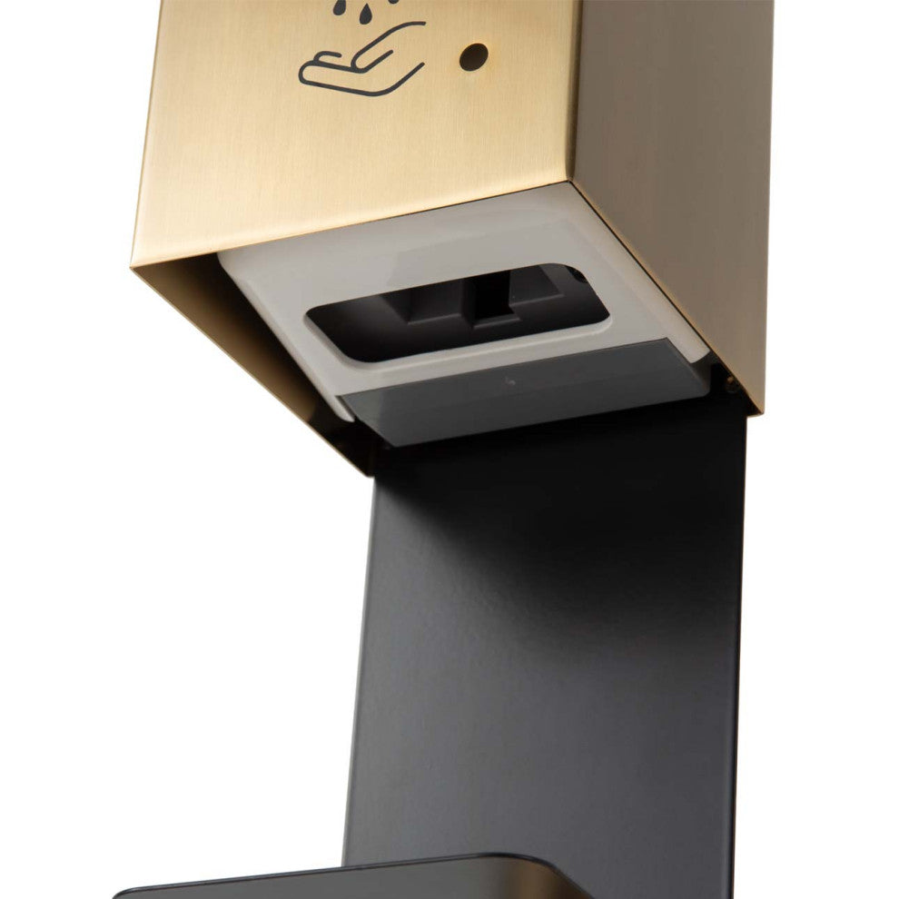Luxe Wall Mount Touchless Hand Sanitizer Dispenser-19", Brushed Brass, Powermist, Brushed Brass