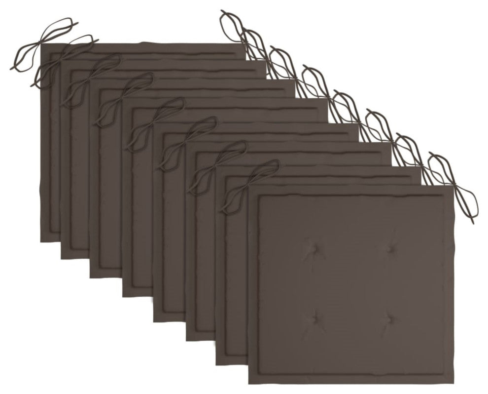 Vidaxl Garden Chairs With Cushions, Set of 8, Solid Acacia Wood Gray
