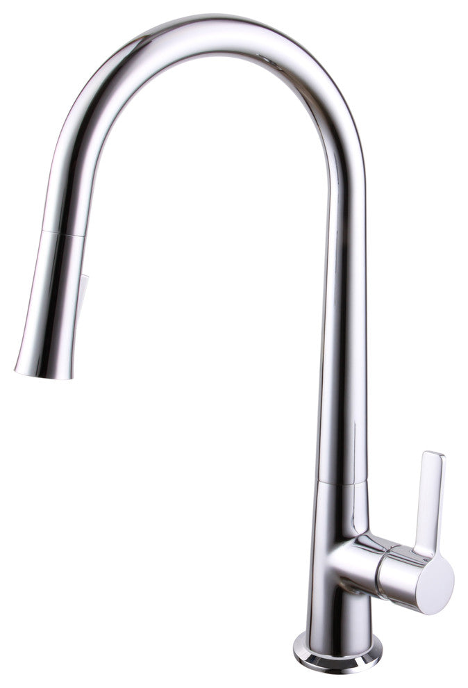 Ucore 18" Single Handle Kitchen Faucet, Pull-Down Sprayer Faucet, Chrome