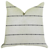Interweave Vanilla Bean Luxury Throw Pillow in Black and White, 16"x16"