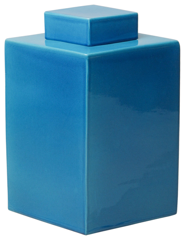 Diamond Tea Caddy,French Turquoise 8.5X14X17.5"H