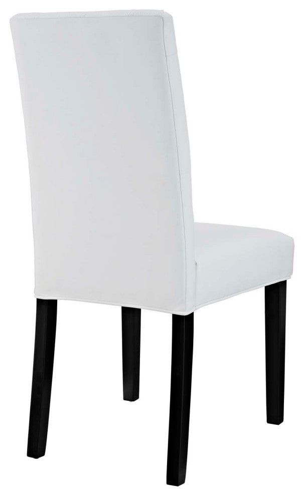 White Confer Dining Side Chair Vinyl Set of 2