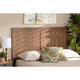 Ash Walnut Finished Wood and Synthetic Rattan Full Size Headboard