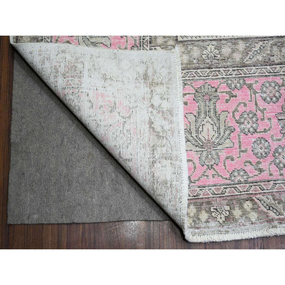 Blush Pink Vintage Tebraz Wool Hand Knotted Oversized Oriental Rug 11'3"x15'9"