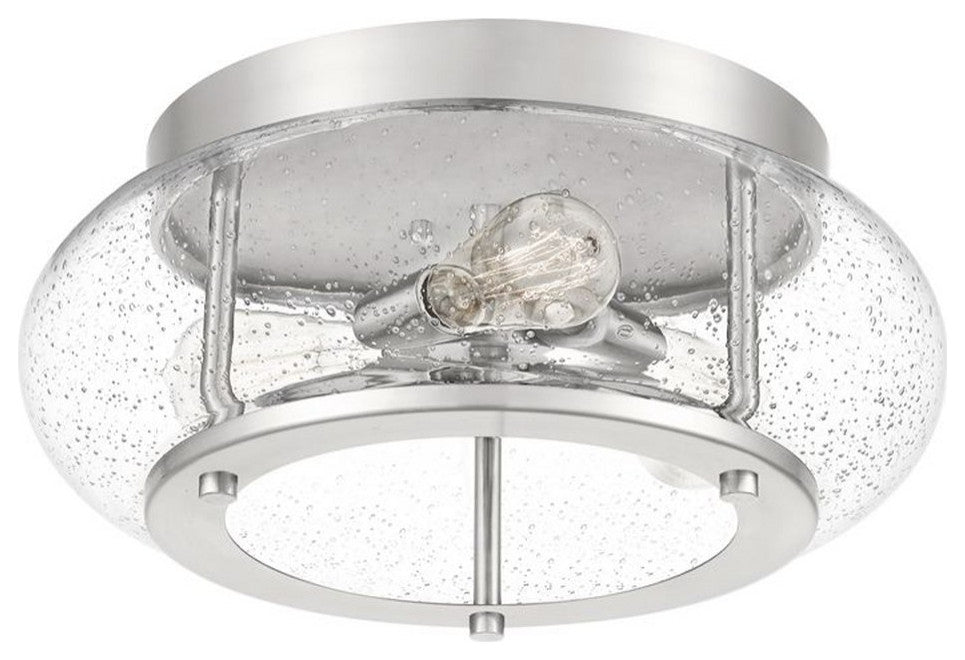 Quoizel TRG1616BN Three Light Flush Mount, Brushed Nickel Finish