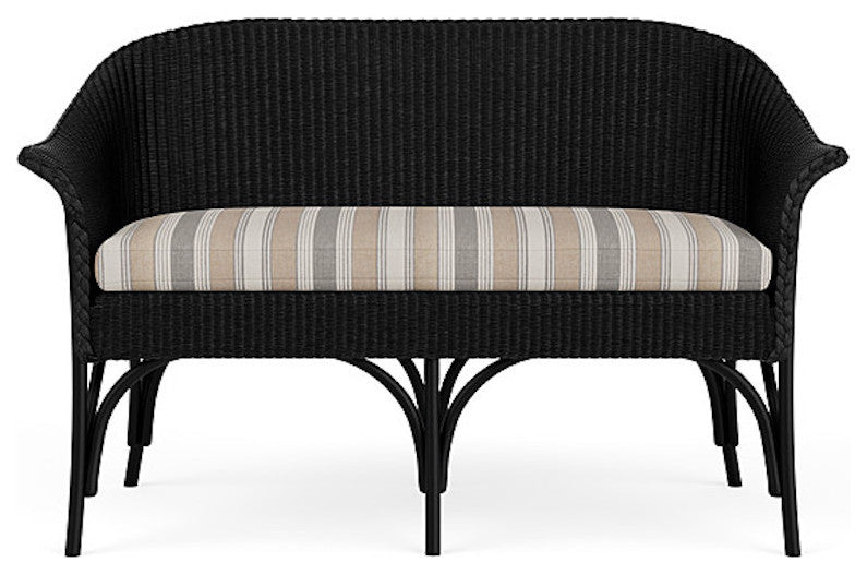 Lloyd Flanders All Seasons Settee, Ebony, Purveyor Pewter