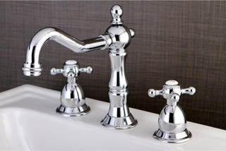 Heritage Two Handle 8" to 14" Widespread Lavatory Faucet with Brass Pop-up