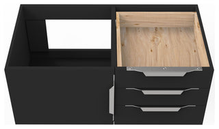 CastelloUSA Alpine 36" Wall Mounted Vanity, Base Only, Black, Brushed Nickel