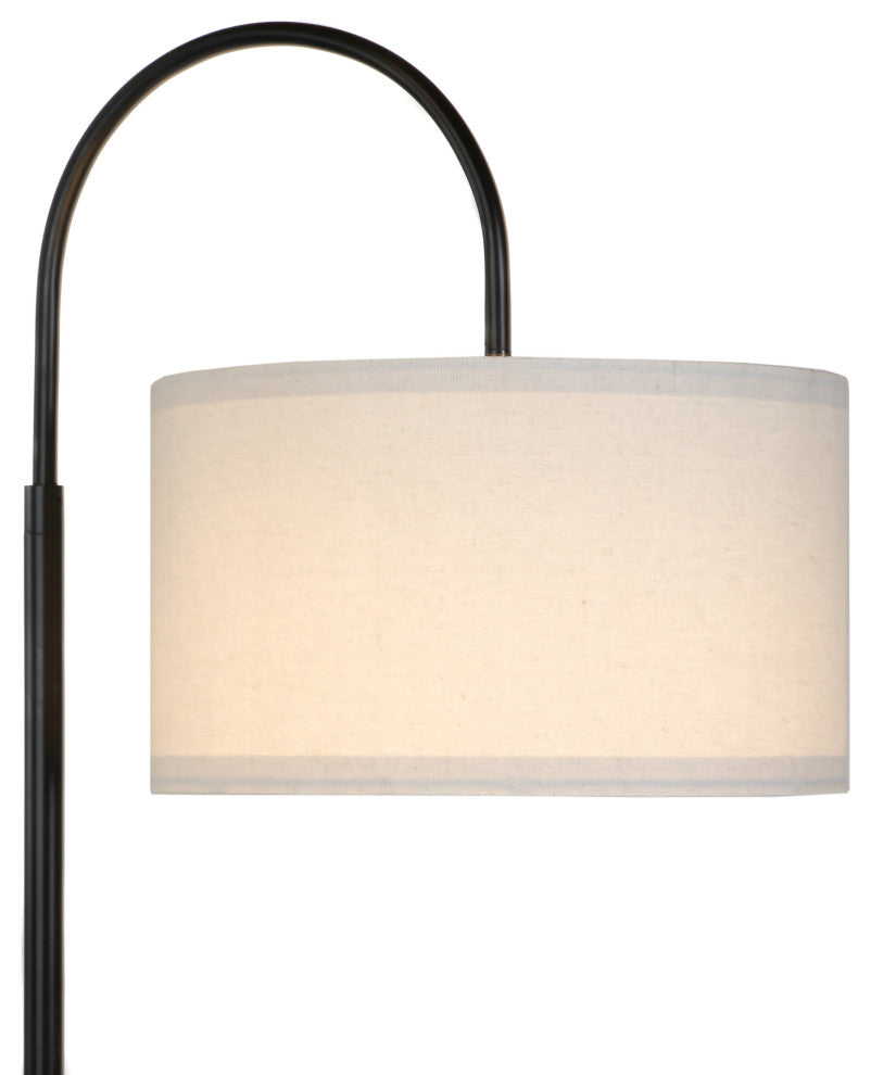 Brightech Nora LED Floor Lamp Arched Standing Lamp, Drum Shade, Black
