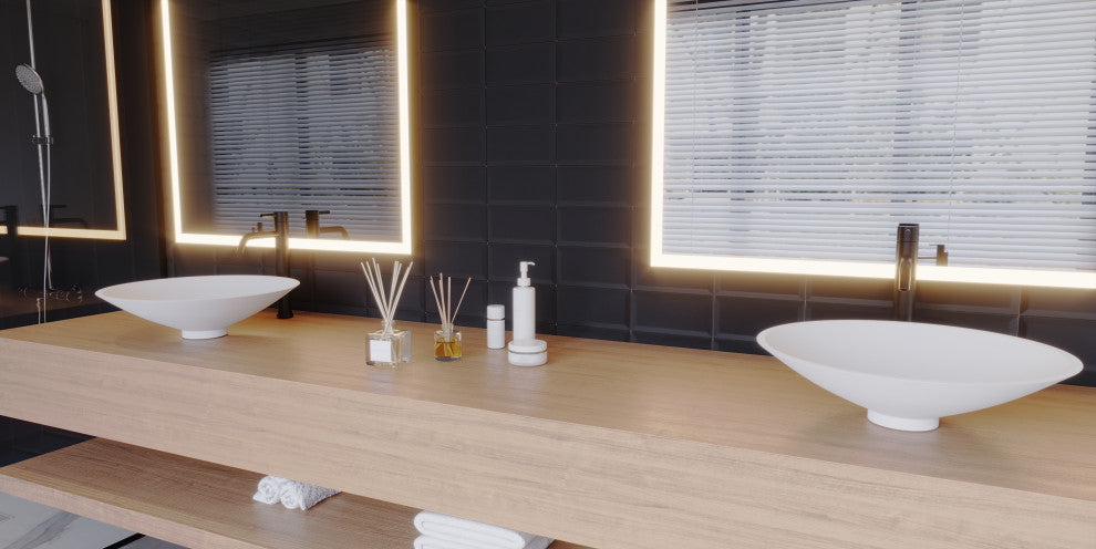 CastelloUSA Mahdi Solid Surface Square Vessel Sink