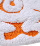 Saffron Fabs Bath Rug, Cotton, 36" Round, 200 GSF, Damask Pattern, Orange/Wh