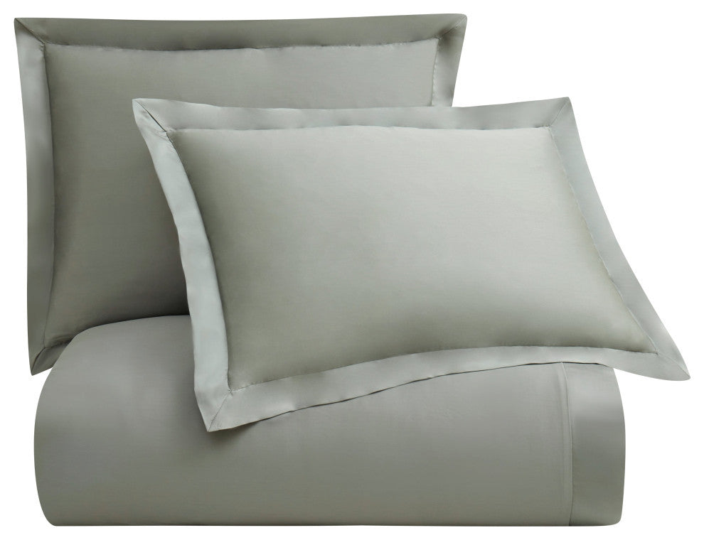 Lyocell Duvet Cover Set, Super King, Sage, 3 Piece