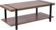 Beacon Hill Rustic Wood Grain Finish Coffee Table With Black Metal Legs