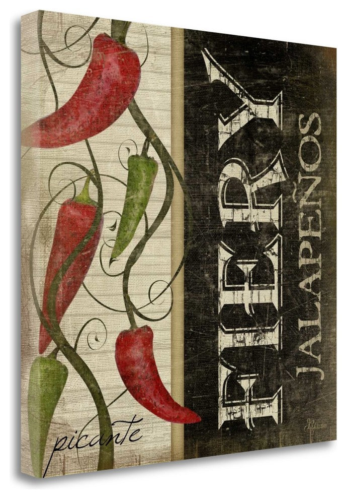 "Fiery Jalapenos" By Jennifer Pugh, Giclee Print on Gallery Wrap Canvas