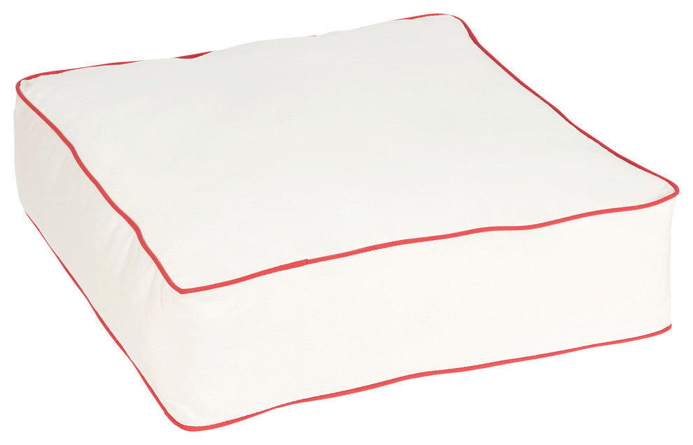 Fielding Sunbrella Outdoor Floor Pouf, Canvas
