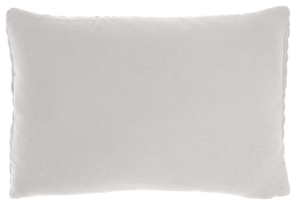 Mina Victory ET299 Throw Pillow, Light Grey, 14"X20"