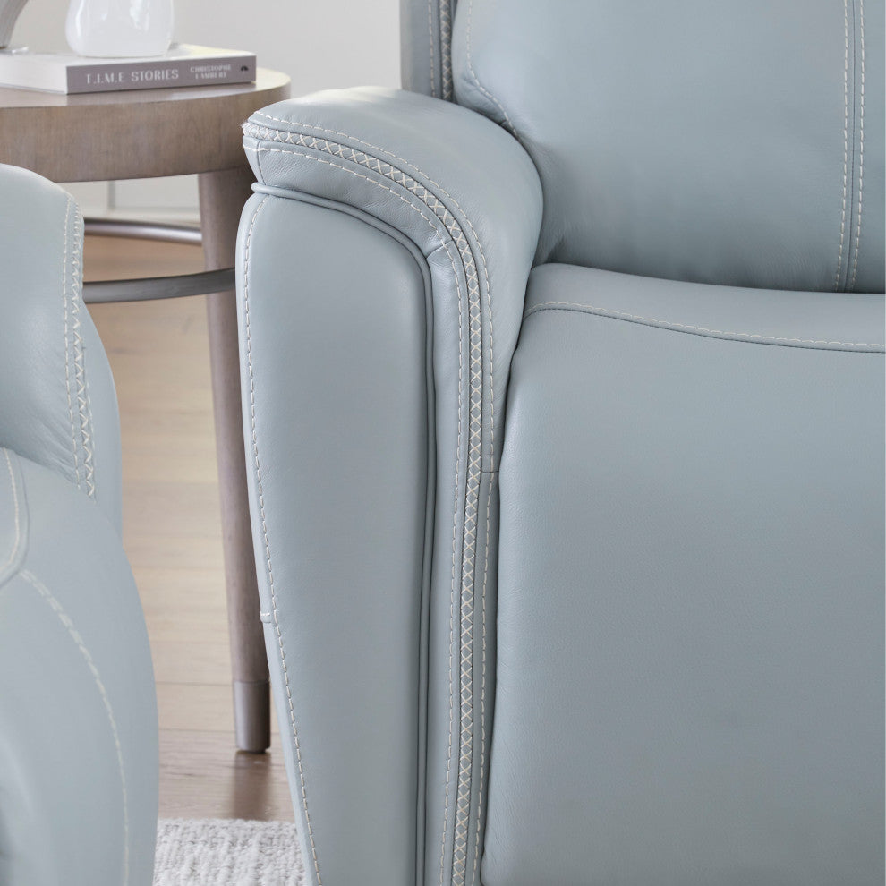 Cascade Seamist Grey Power Reclining Sofa and Loveseat