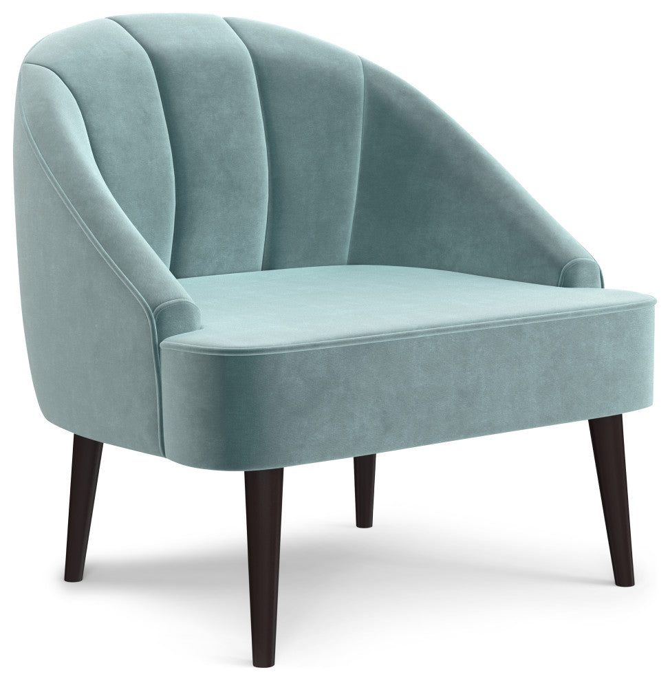 Harrah Accent Chair, Velvet fabric, Seafoam Blue