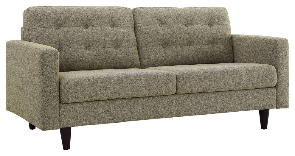 Modern Contemporary Loveseat, Oatmeal Fabric