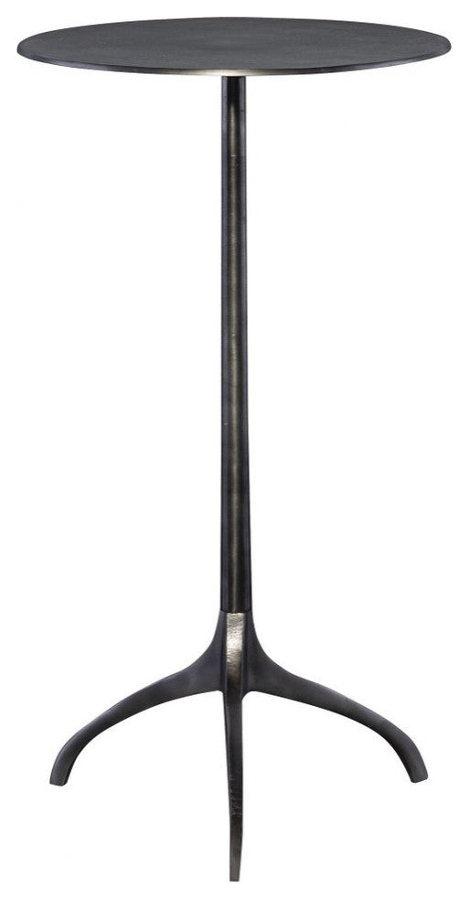 Industrial 25 inch Round Accent Table Tripod Style Base - Round Side T