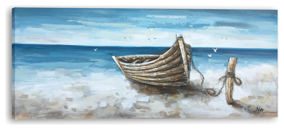 "Paradise" Hand Painted Canvas Art, 55"x27.5"
