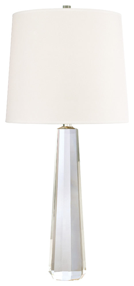 Taylor 1-Light Table Lamp, Polished Nickel With White Faux Silk Shade