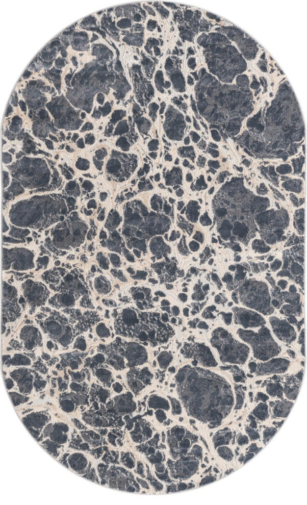 Unique Loom Oasis Breeze Area Rug, Gray, 5' 0 X 8' 0 Oval