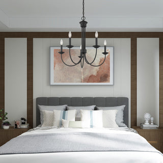 Livex Lighting Estate 5 Light Black Chandelier