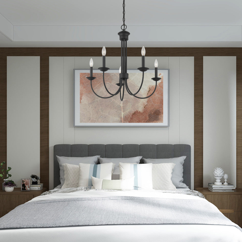 Livex Lighting Estate 5 Light Black Chandelier
