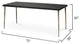 Farmhouse Dining Table, Dark Wood and Antique Silver Legs