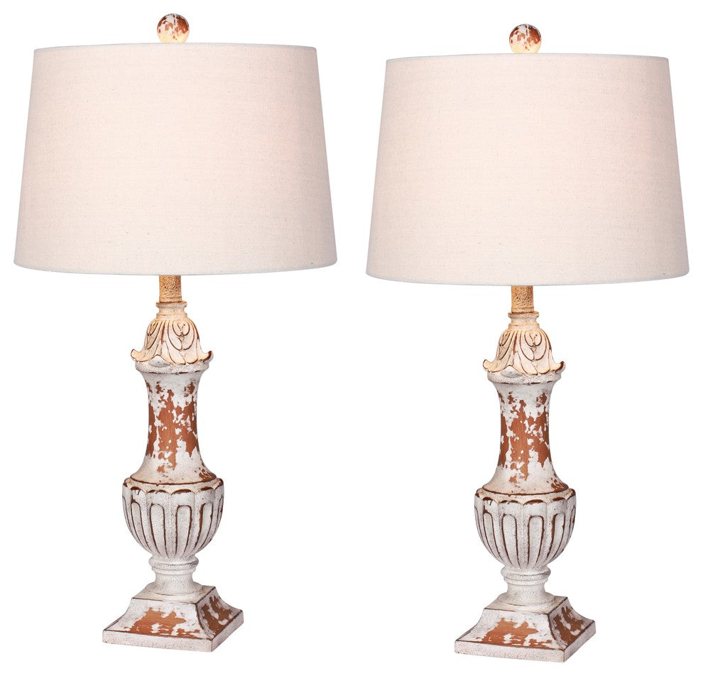 Urn Resin Table Lamps, Antique Metallic, 29.5"
