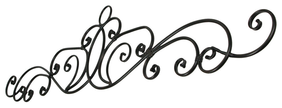 Antique Bronze Metal Elegant Scrolls Wall Pediment Set of 2