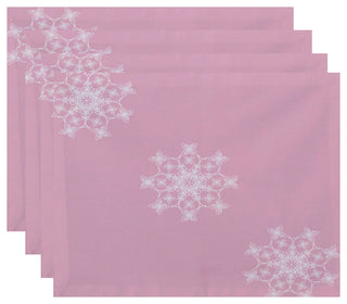 Decorative Holiday Placemat, Set of 4 Geometric, Light Pink