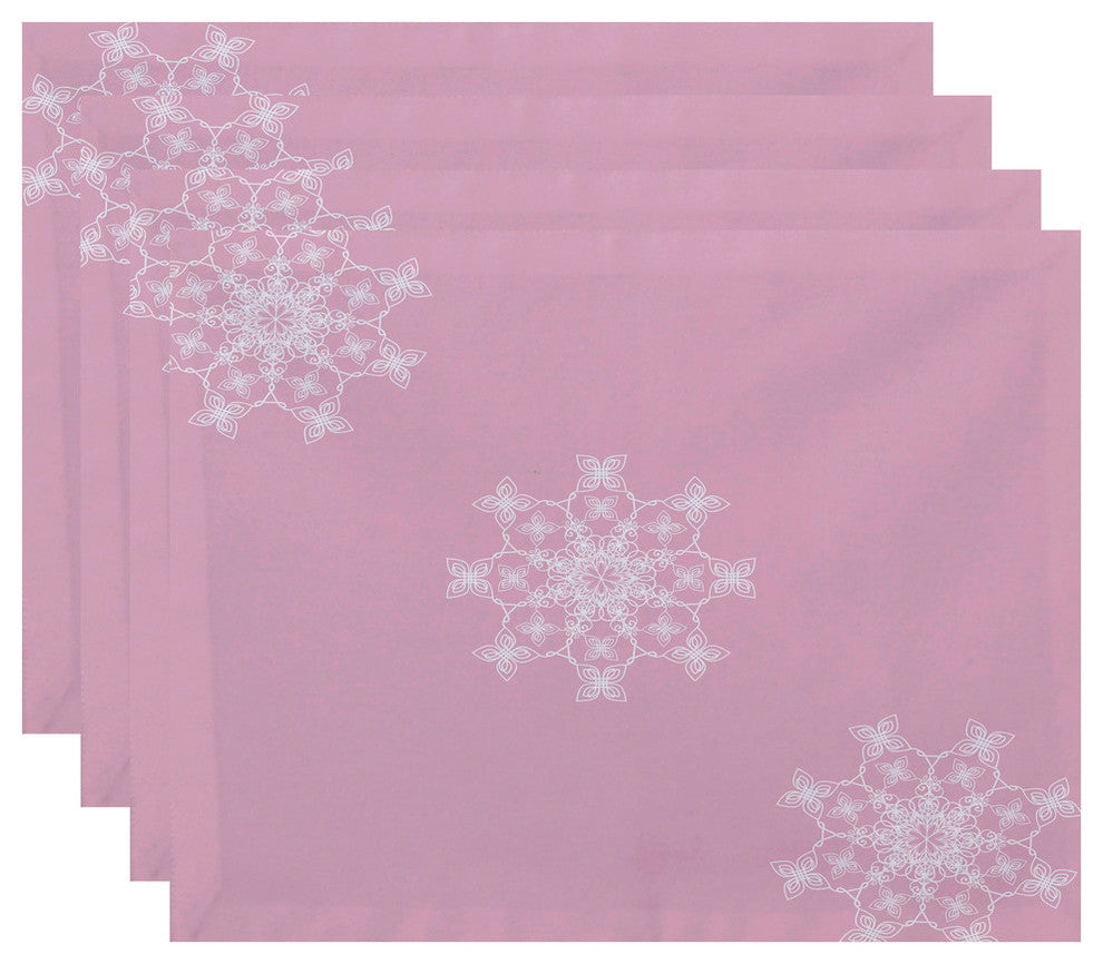 Decorative Holiday Placemat, Set of 4 Geometric, Light Pink