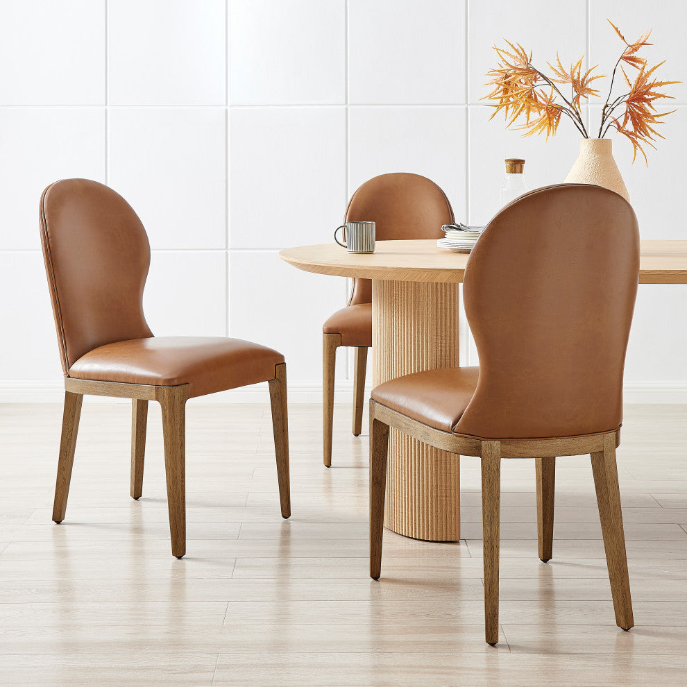 Eldoris Dining Side Chair,, Set of 2, Borneo Chocolate, Pu