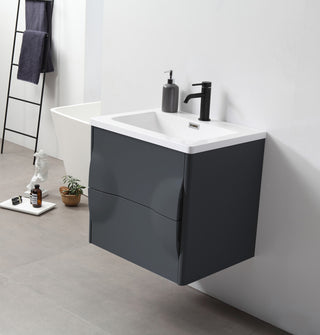 Colmar Wall Mount Vanity, Dark Gray, 24"