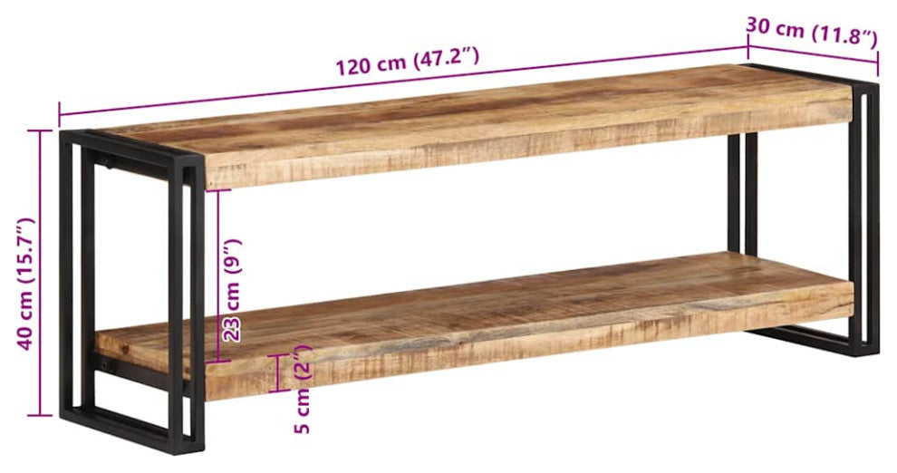 vidaXL TV Stand TV Console Wall-mounted Sideboard Media Unit Rough Mango Wood