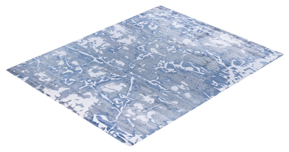 Modern, One-of-a-Kind Hand-Knotted Area Rug - Light Gray, 8' 2" x 9' 10"