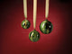 4.75" Shiny Green Watercolor Effect Glass Ornaments, Set of 4