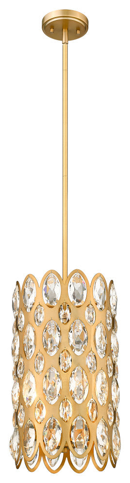 Zlite 822P9-HB 3-Light Pendant, Heirloom Brass