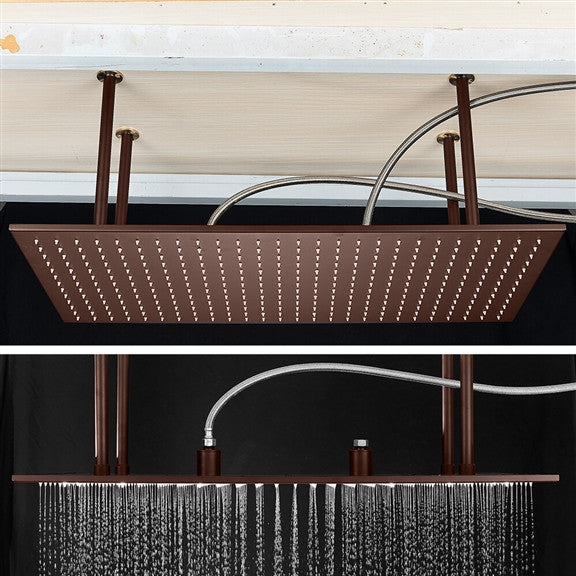Fontana 20x40" Ceiling Mount Rain Shower Head, Oil Rubbed Bronze