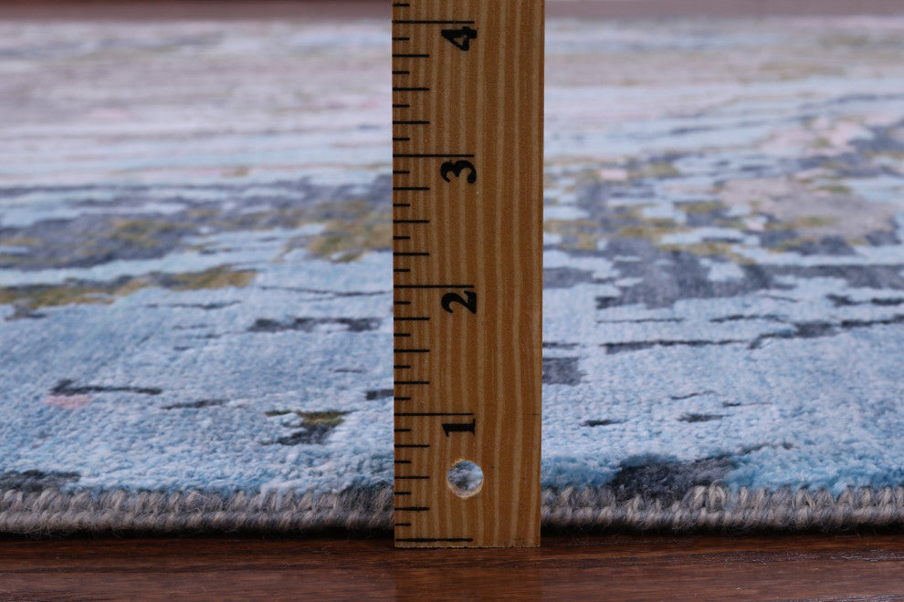 8' 3" X 9' 11" Abstract Handmade Wool and Silk Rug Q11789