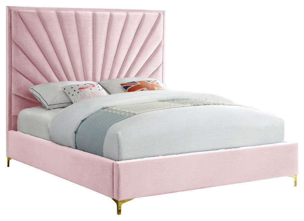 Eclipse Velvet Bed, Pink, Full