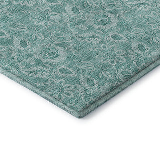 Premium Machine Washable Mayfield AMF662 Teal 8' x 8' Round Rug