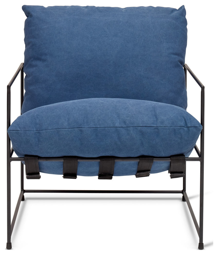 Trent Accent Chair, Washed Navy