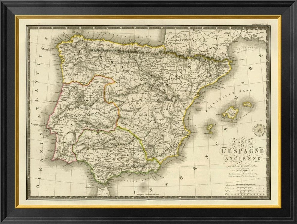 "Espagne ancienne, 1827" Framed Canvas Giclee by Adrien Hubert Brue, 34"x26"