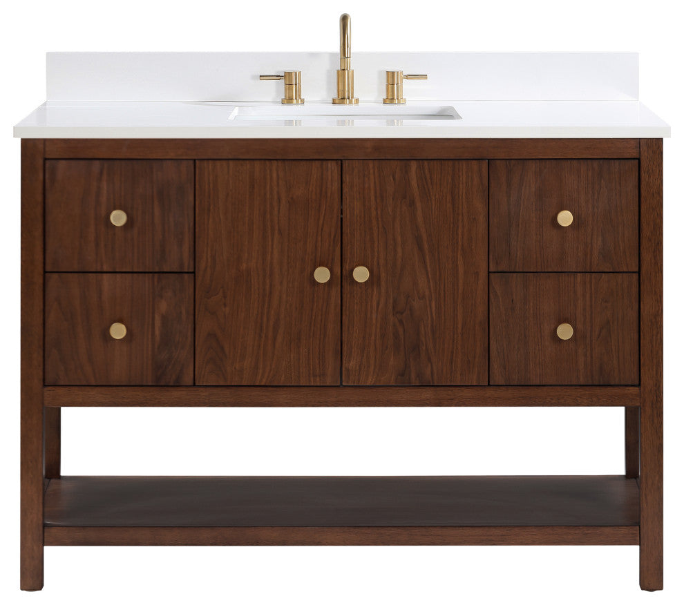 Zoe Vanity Combo, Walnut Collection, 49"